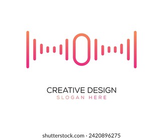 Vector Technology Music Letter O Logo Design Gradient Color