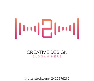 Vector Technology Music Letter Z Logo Design Gradient Color