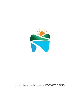 vector technology nature landscape design logo