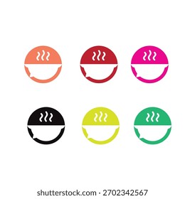 Logotipo del icono del tazón de fideos de la tecnología del Vector