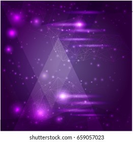 Vector technology purple lines and abstract background.