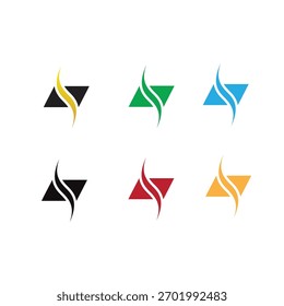 vector technology rectangular L logo design