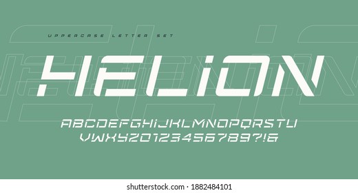Vector technology sans serif uppercase letter set, alphabet, typography.
