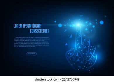 Vector technology shand touch access biometric identification concept with fingerprints.