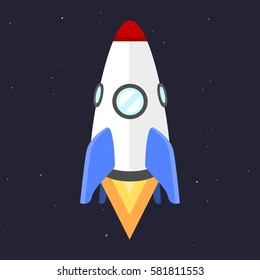 Vector technology ship rocket startup innovation.