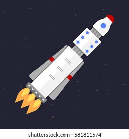 Vector technology ship rocket startup innovation.