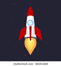 Vector technology ship rocket startup innovation.