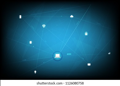 Vector technology Social Media online communication for business background concept