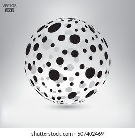Vector Technology Sphere.Abstract 3D Sphere.