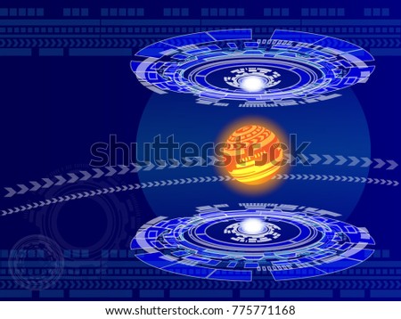 vector technology star in warp gate background