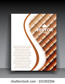 Vector technology style brochure. Curves and tiles
