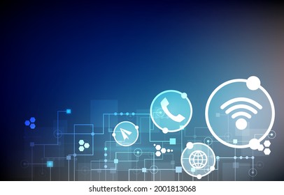 Vector Technology Telecom Concept.telecom Network.technology Background.