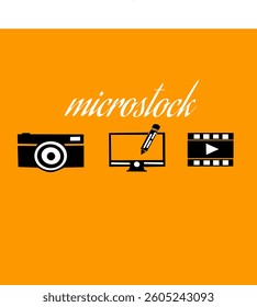 vector technology tools camera and laptop