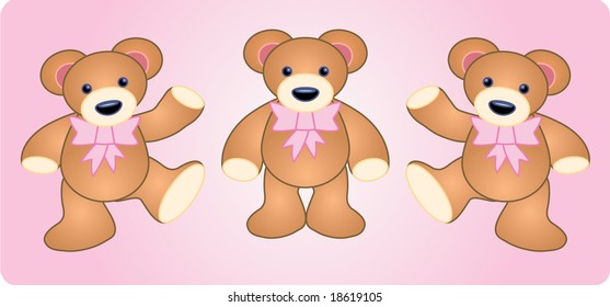 vector teddy bear baby girl