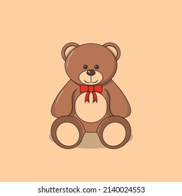 Vector of teddy bear flat design