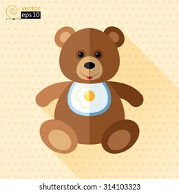 vector teddy bear flat icon