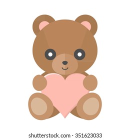 Vector teddy bear with heart