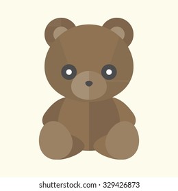 Vector teddy bear icon, flat design