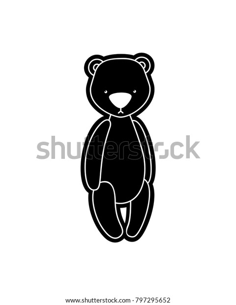 Vector Teddy Bear Icon Gloomy Sad Stock Vector Royalty Free