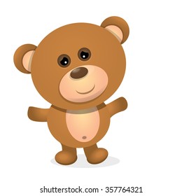 vector Teddy bear isolated on white background. funny kids toy