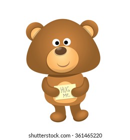vector Teddy bear isolated on white background. funny kids toy