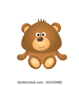 vector Teddy bear isolated on white background. funny kids toy