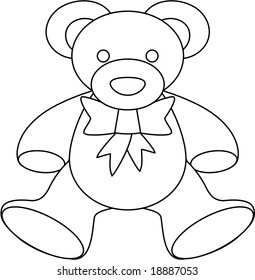 Vector Teddy Bear Outline