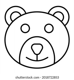 Vector Teddy Bear Outline Icon Design
