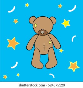 Vector. Teddy bear. Pattern, texture