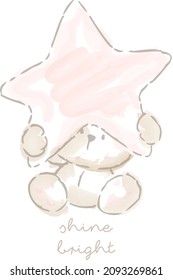 Diseño de impresión de osos de peluche vectores para bebés.