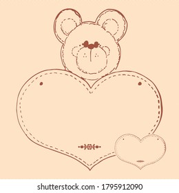 Dibujo de juguete de oso de peluche vector