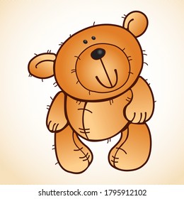 Vector teddy bear toy cartoon
