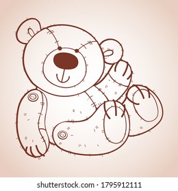Vector teddy bear toy cartoon