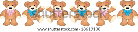 vector teddy bears dancing in a parade!