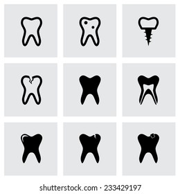 Vector teech icon set on grey background