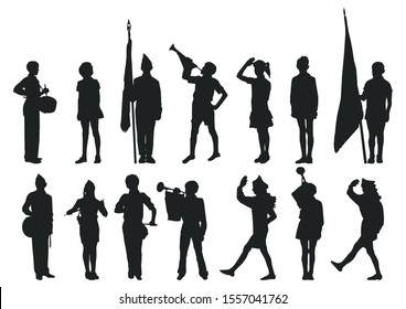 vector teenage boy scout silhouette