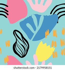 vector teenage neon pattern naive simple style for textile design