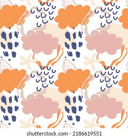 vector teenage seamless neon pattern naive simple style for textile design
