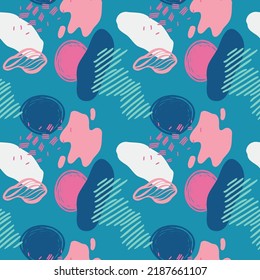 vector teenage seamless neon pattern naive simple style for textile design