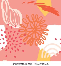 vector teenage seamless pattern naive simple style for textile design