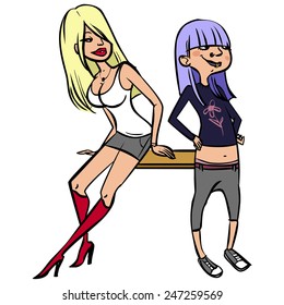 Vector teenagers character design isolated background