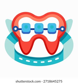Vetor da cinta dos dentes sobre fundo branco.