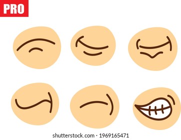 Vector teeth, gums, mouth and talking mouth set eps 10