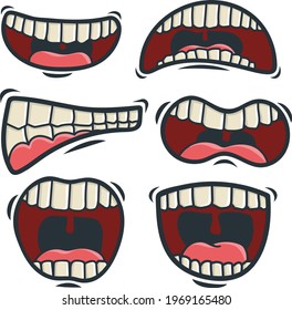 Vector teeth, gums, mouth and talking mouth set eps 10