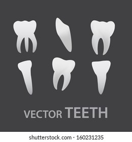 vector teeth icons eps10