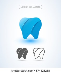 Vector teeth logo icon. Dental clinic corporate identity.