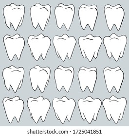 vector teeth on blue background illustration