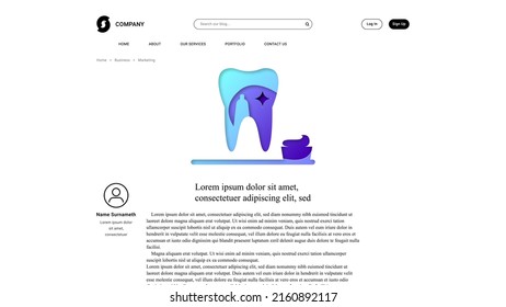 Vector teeth in paper art style