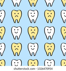 Vector teeth seamless pattern