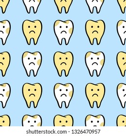 Vector teeth seamless pattern